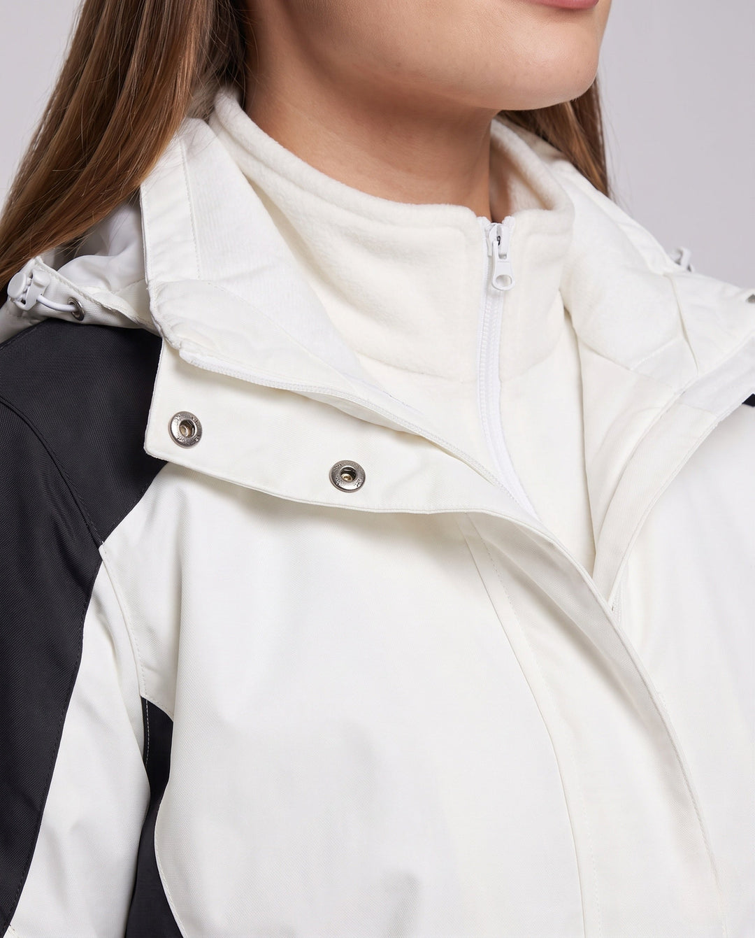 Dam två-piece softshell rain jacka med removable fleece inner jacka