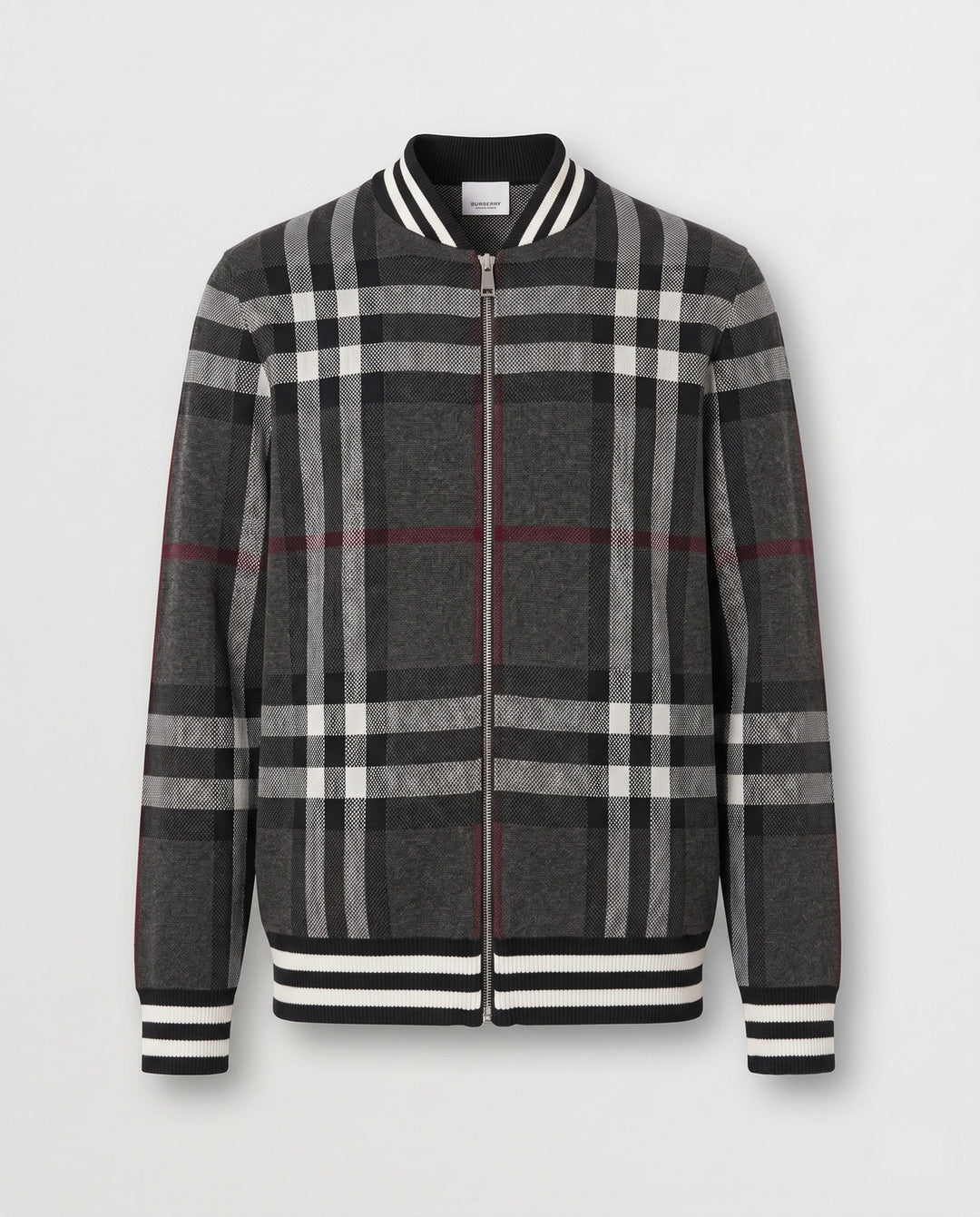 Herr Avslappnad Zip-Up Cardigan med Rutig Mönster