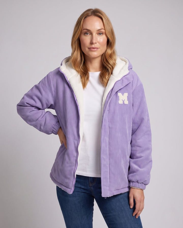 Dam fleece lined cord jacka