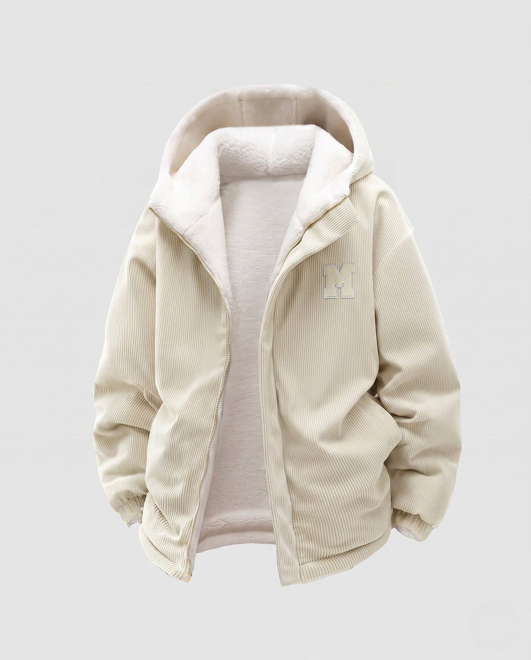 Dam fleece lined cord jacka