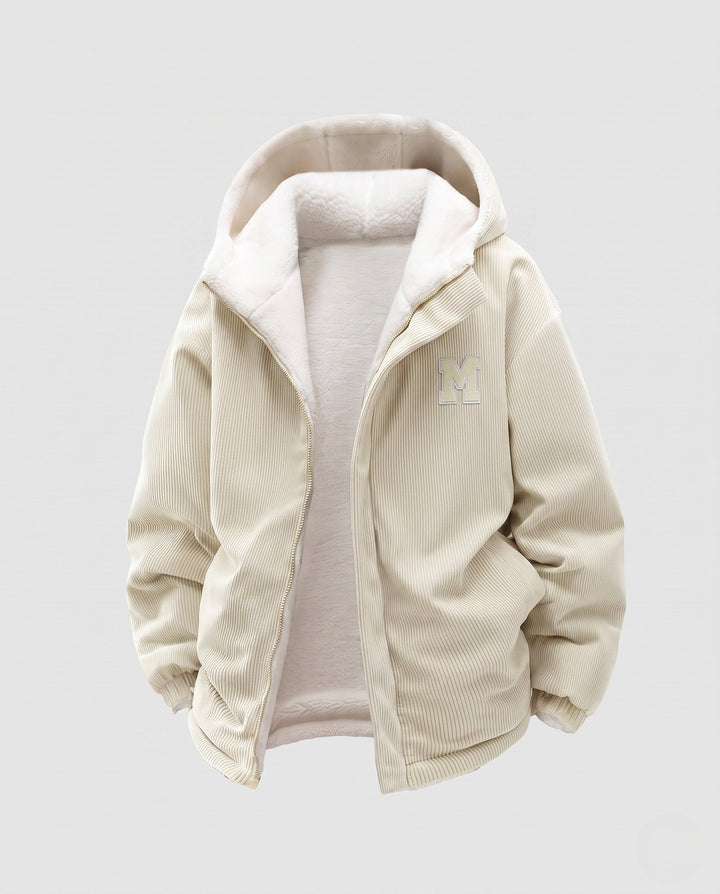 Dam fleece lined cord jacka