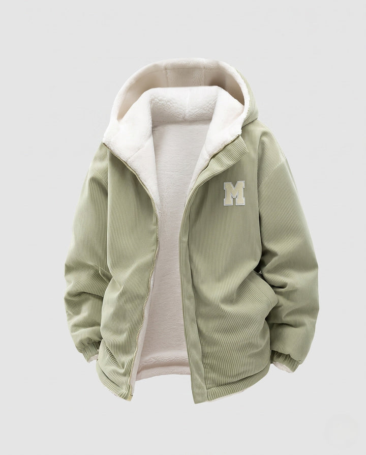 Dam fleece lined cord jacka