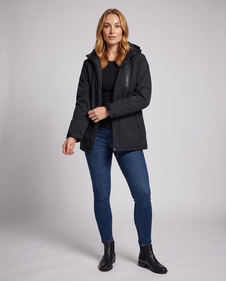 Dam funktionell Transition jacka med Removable huva