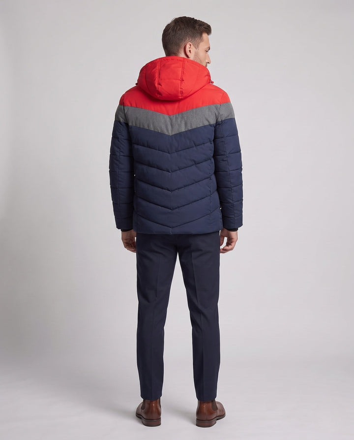 Herr Quiltad Vinter Jacka med Huva, Vattenavvisande, Vindskyddande, Insulated Termisk Foder,