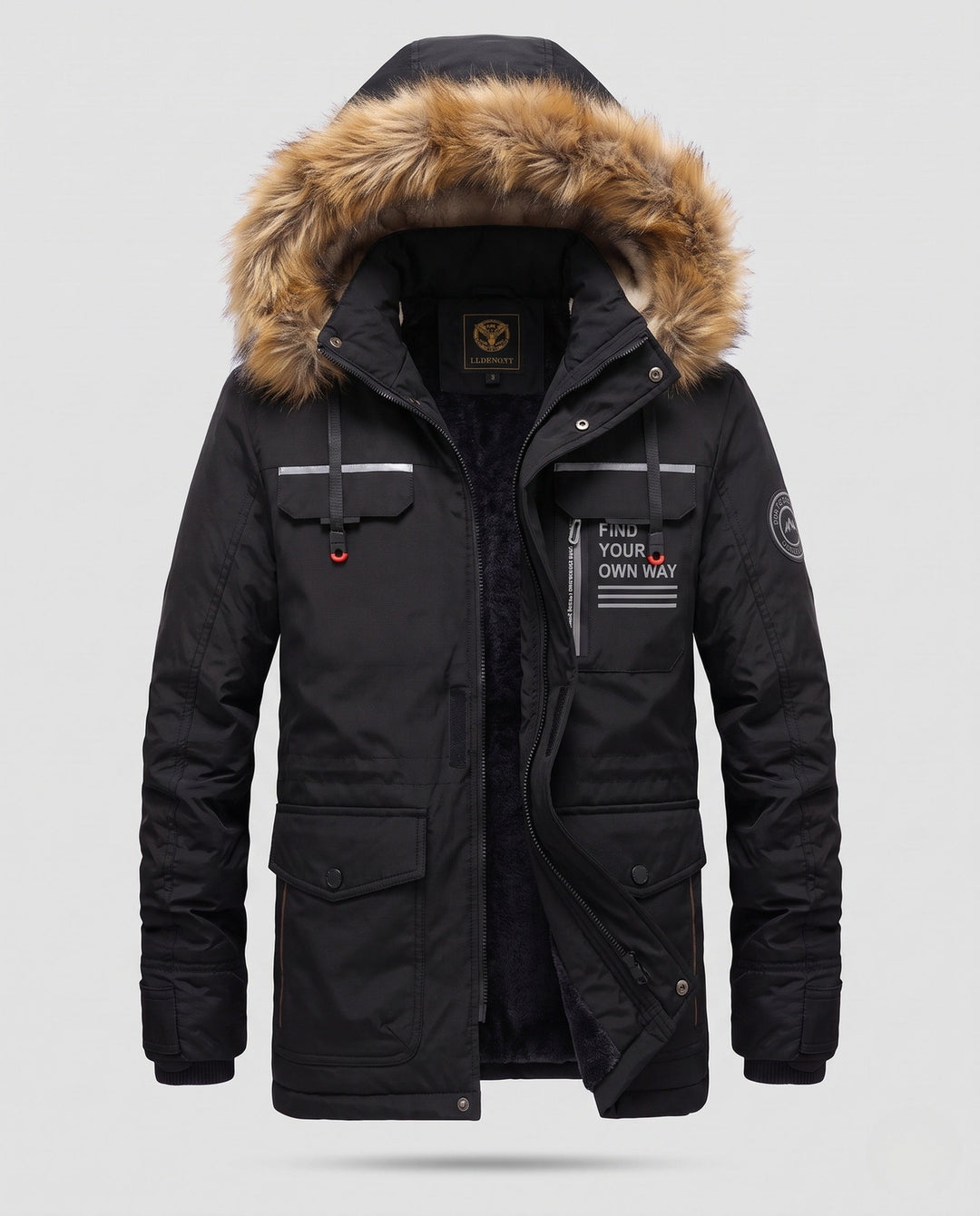 Herr Technical Vinter Jacka med Uttagbar Huva