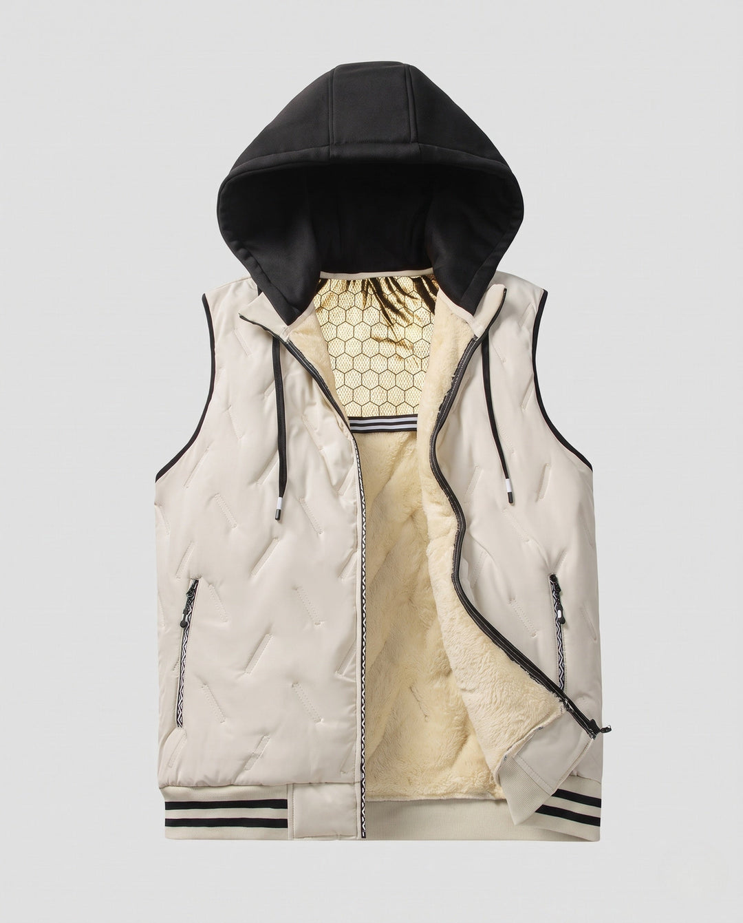 Herr Termisk Fleece Väst med Huva