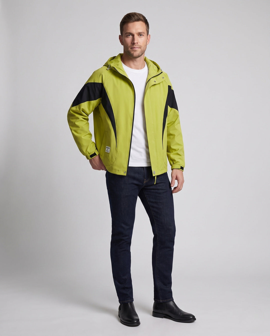 Herr Mångsidig Övergångs Jacka med Justerbar Huva Design