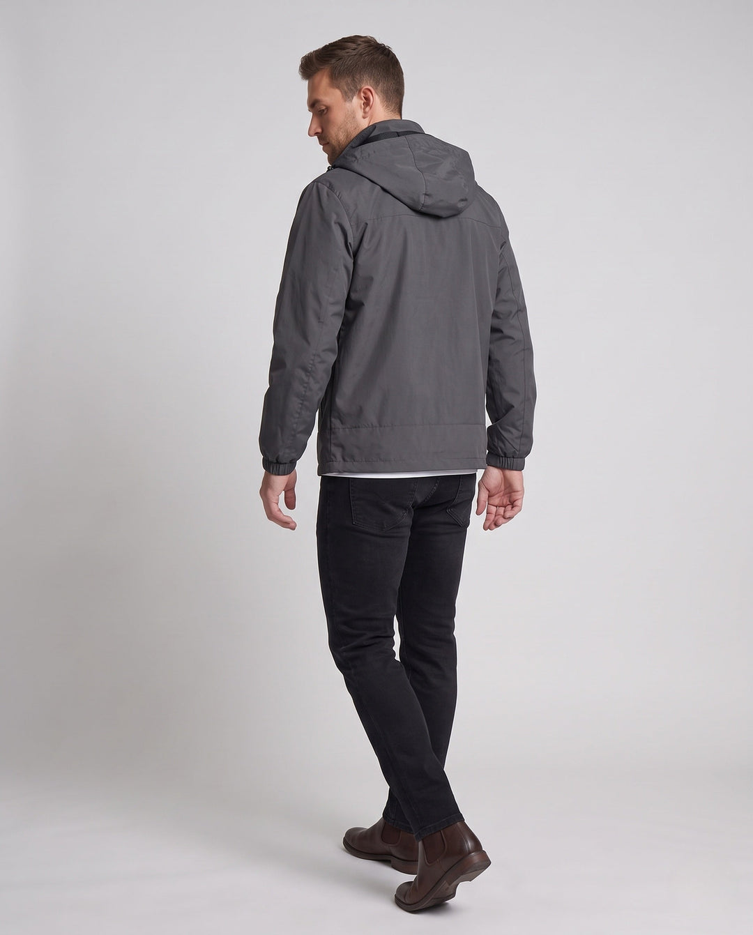 Herr Weatherproof Utomhus Jacka med Justerbar Huva