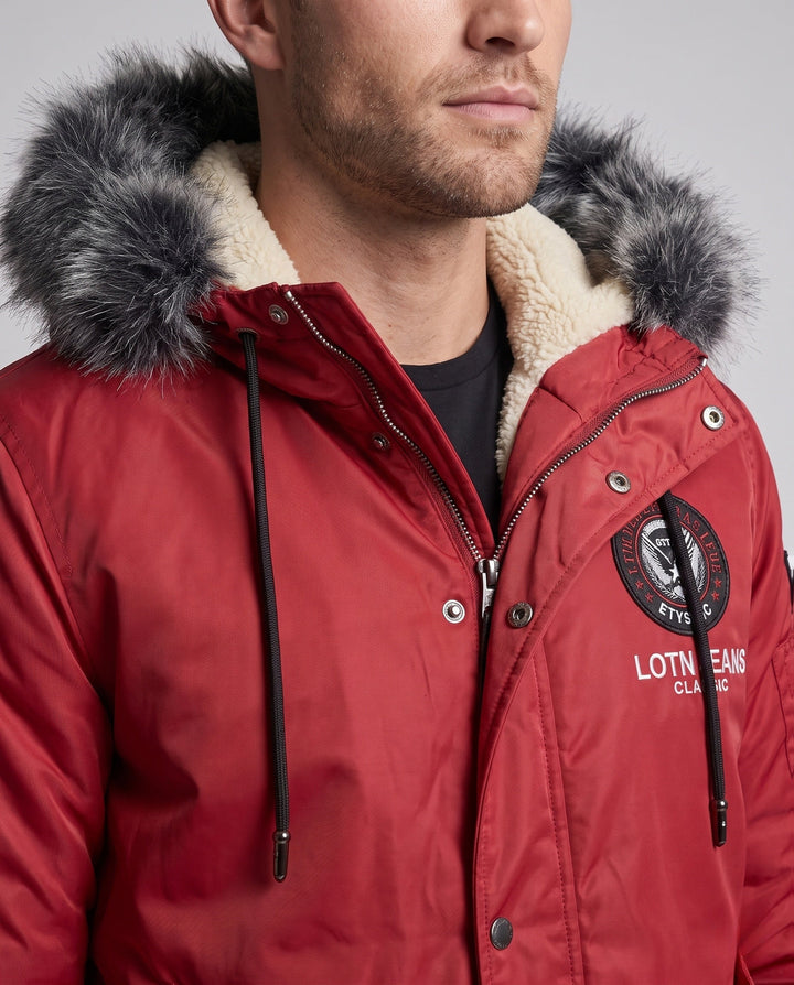 Herr Fashionable Vinter Jacka med Faux Fur Foder