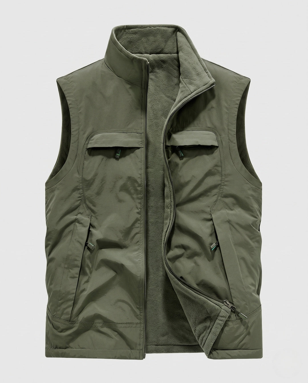 Herr Multifunctional Fleece Väst med Fickor