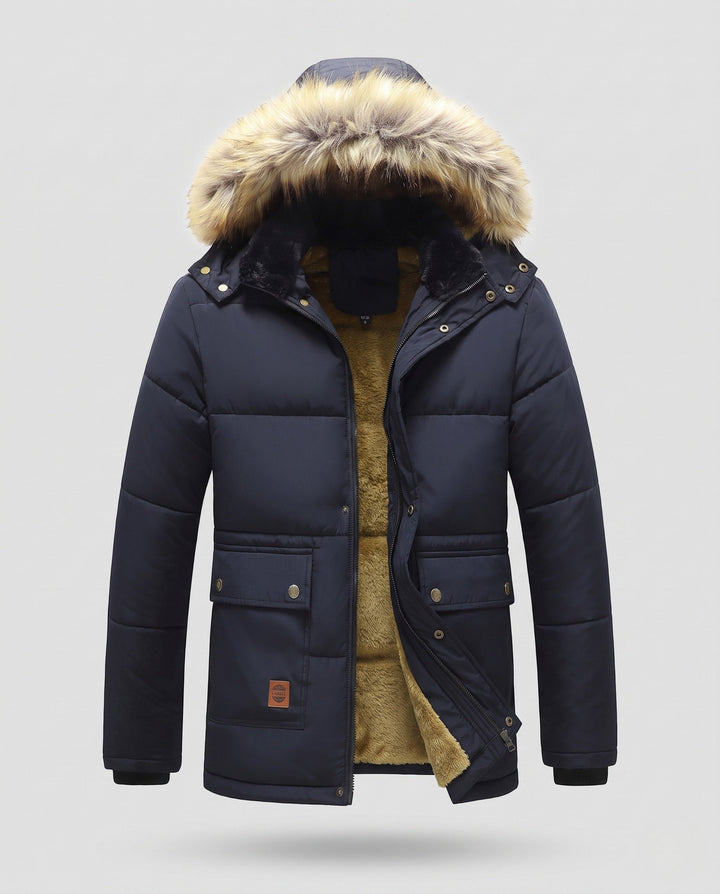 Herr Vinter Jacka med Faux Fur Foder