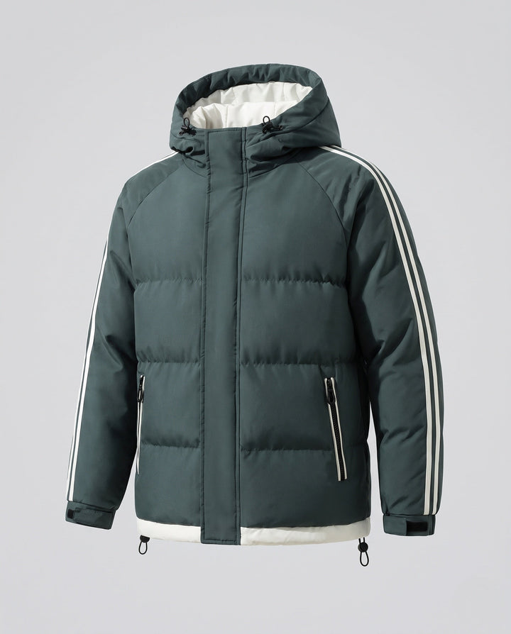 Dam modern kviltad jacka med huva