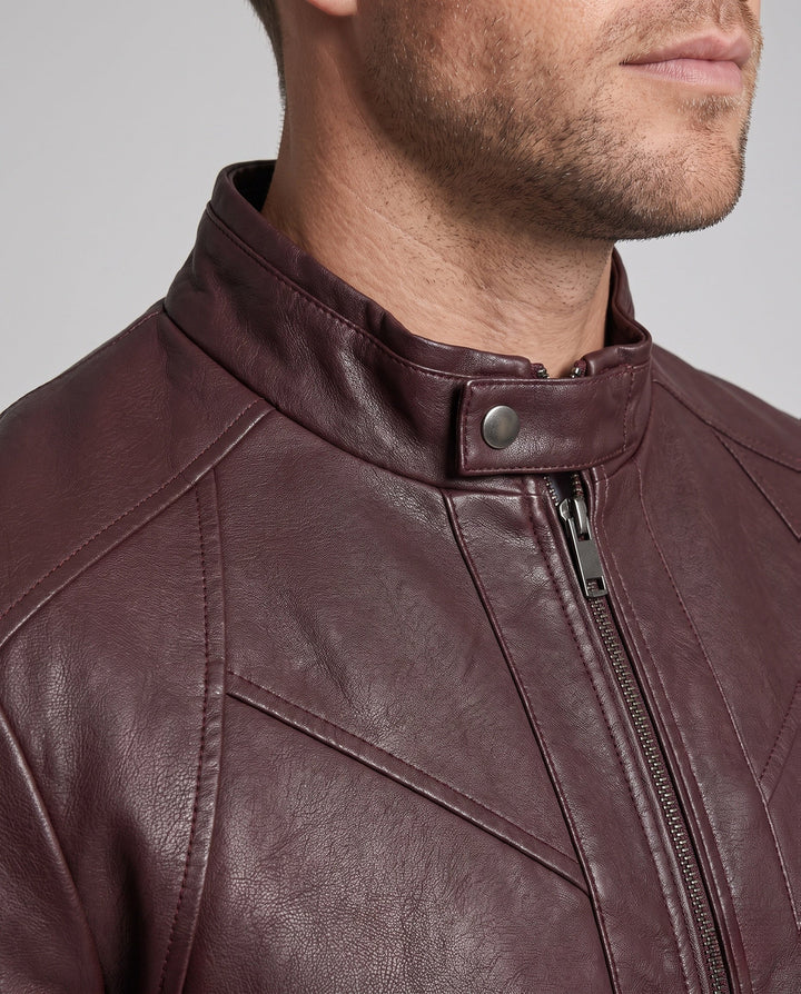 Herr Elegant Konstläder Jacka med Full-Zip