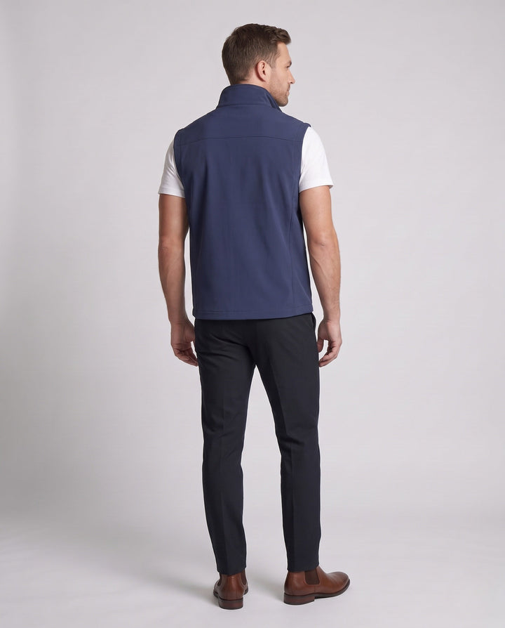 Herr Sleeveless Utility Väst med Stående Krage, Flera Dragkedjefickor och Wind-Resistant Skal
