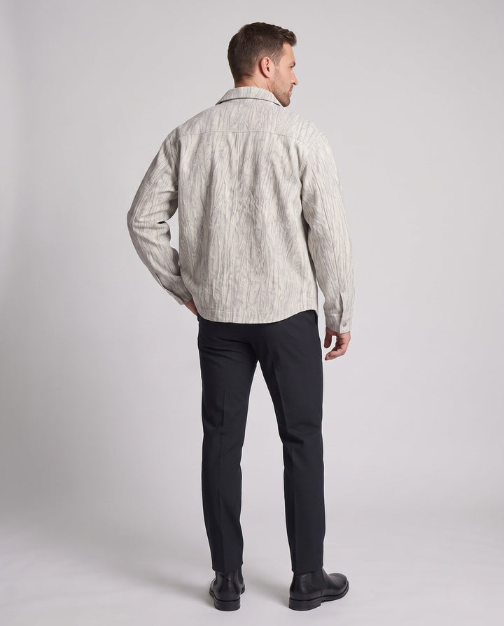 Herr Oversized Övergångs Jacka med Snap Knäppning och Texturerad Surface