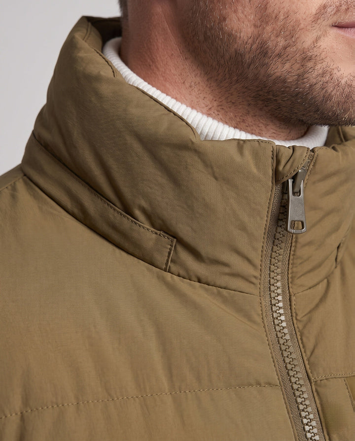 Herr Urban Short Puffer med Hög Ståkrage, Bröst Zip och Vindskyddande Skal