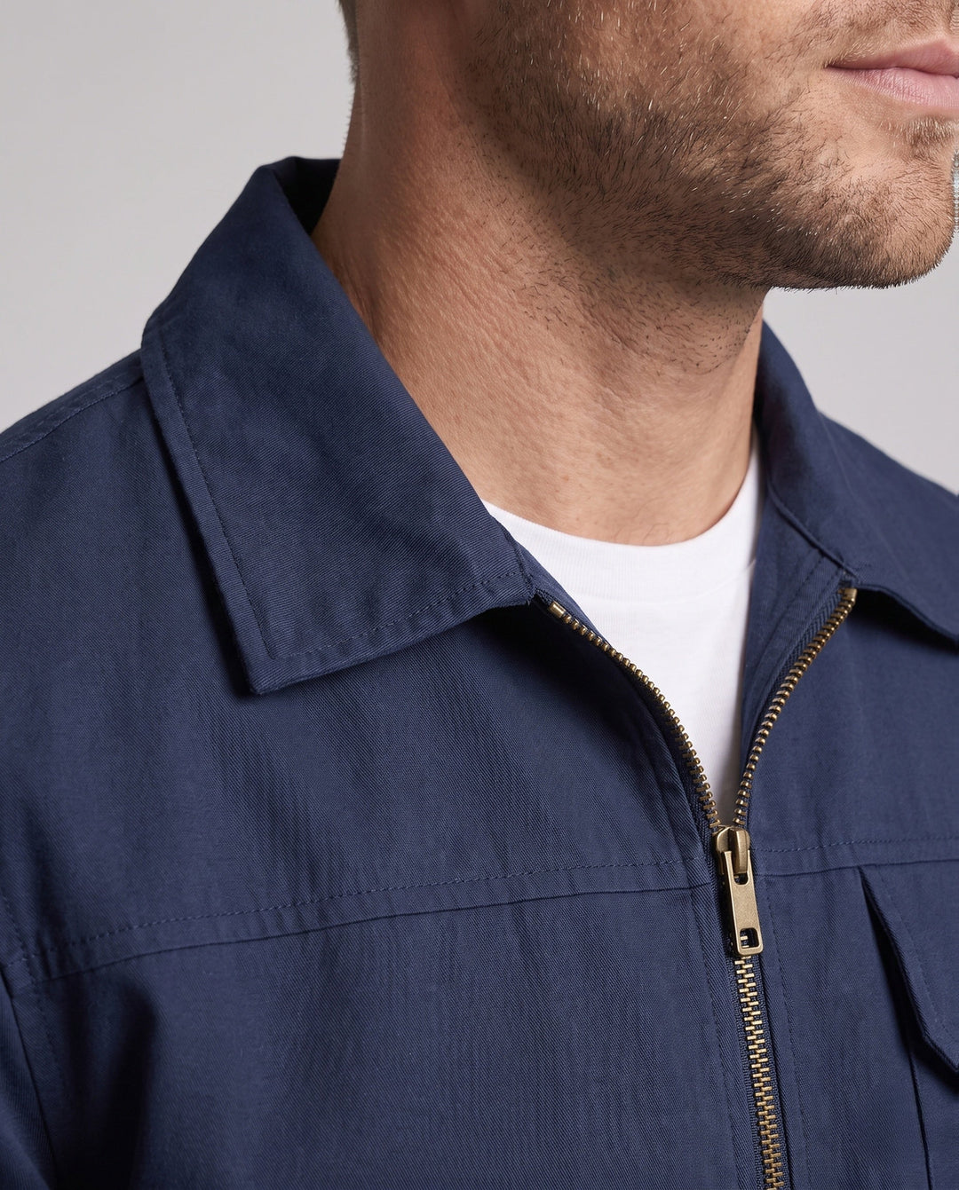 Herr Utility Harrington Jacka med Bröstficka och Dragkedja