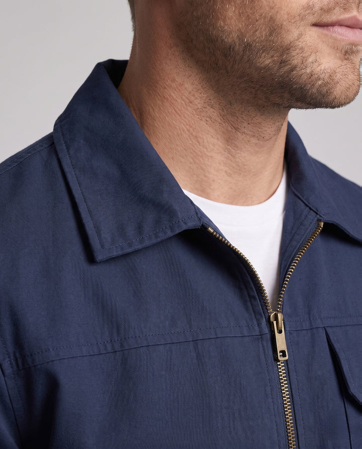 Herr Utility Harrington Jacka med Bröstficka och Dragkedja