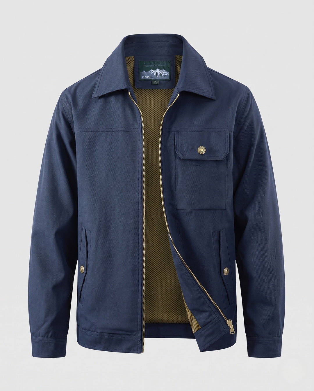Herr Utility Harrington Jacka med Bröstficka och Dragkedja