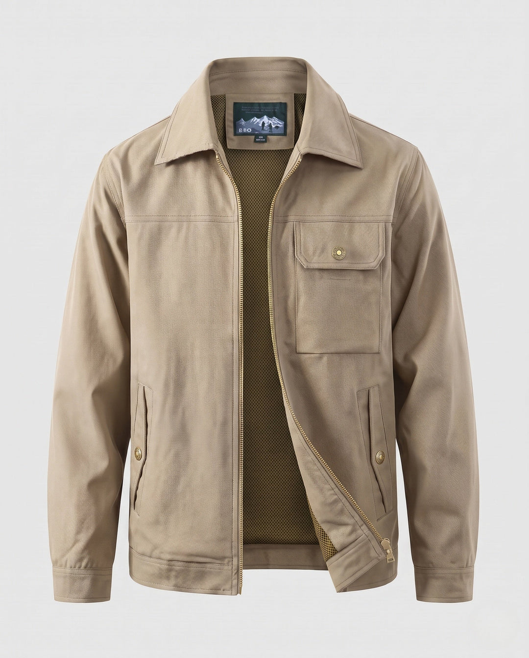 Herr Utility Harrington Jacka med Bröstficka och Dragkedja