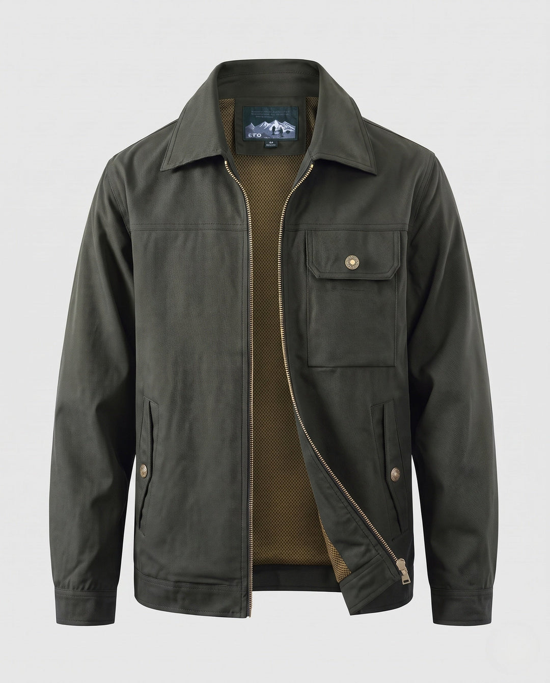 Herr Utility Harrington Jacka med Bröstficka och Dragkedja