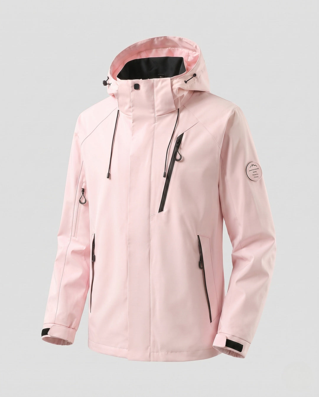 Herr Vattenavvisande Softshell Utomhus Jacka med Huva, Tvåvägsdragkedja och Justerbar Cords