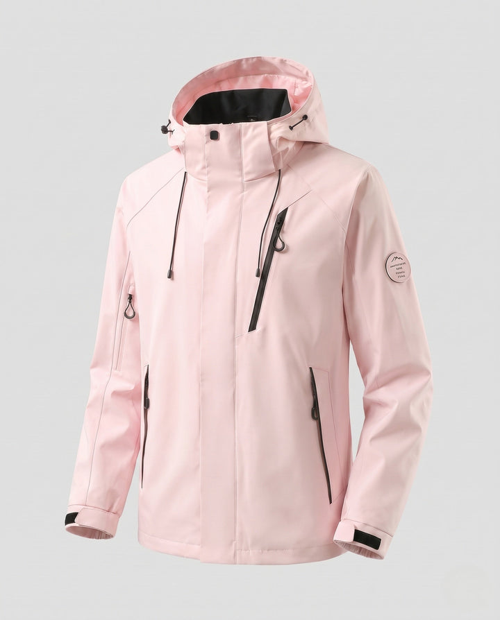 Herr Vattenavvisande Softshell Utomhus Jacka med Huva, Tvåvägsdragkedja och Justerbar Cords