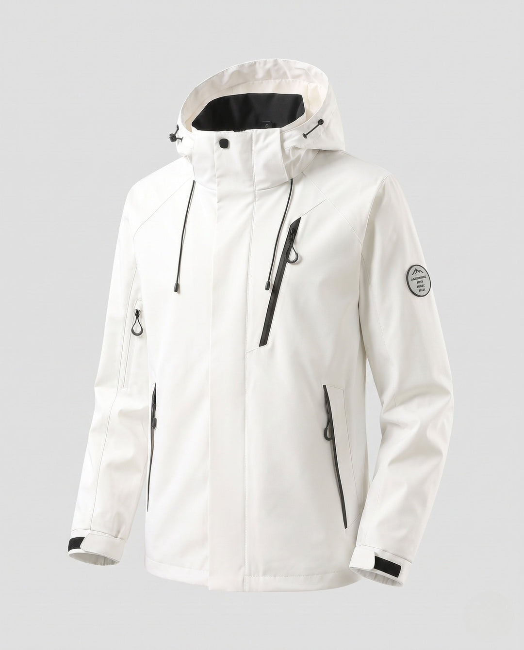 Herr Vattenavvisande Softshell Utomhus Jacka med Huva, Tvåvägsdragkedja och Justerbar Cords