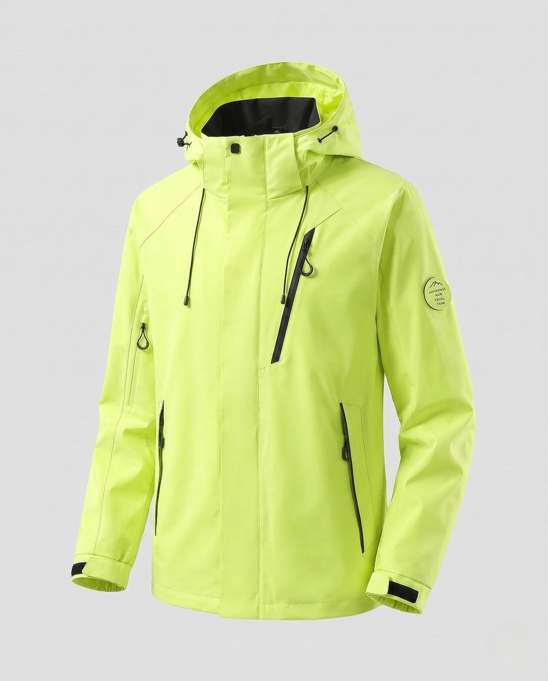 Herr Vattenavvisande Softshell Utomhus Jacka med Huva, Tvåvägsdragkedja och Justerbar Cords