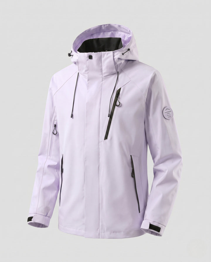 Herr Vattenavvisande Softshell Utomhus Jacka med Huva, Tvåvägsdragkedja och Justerbar Cords