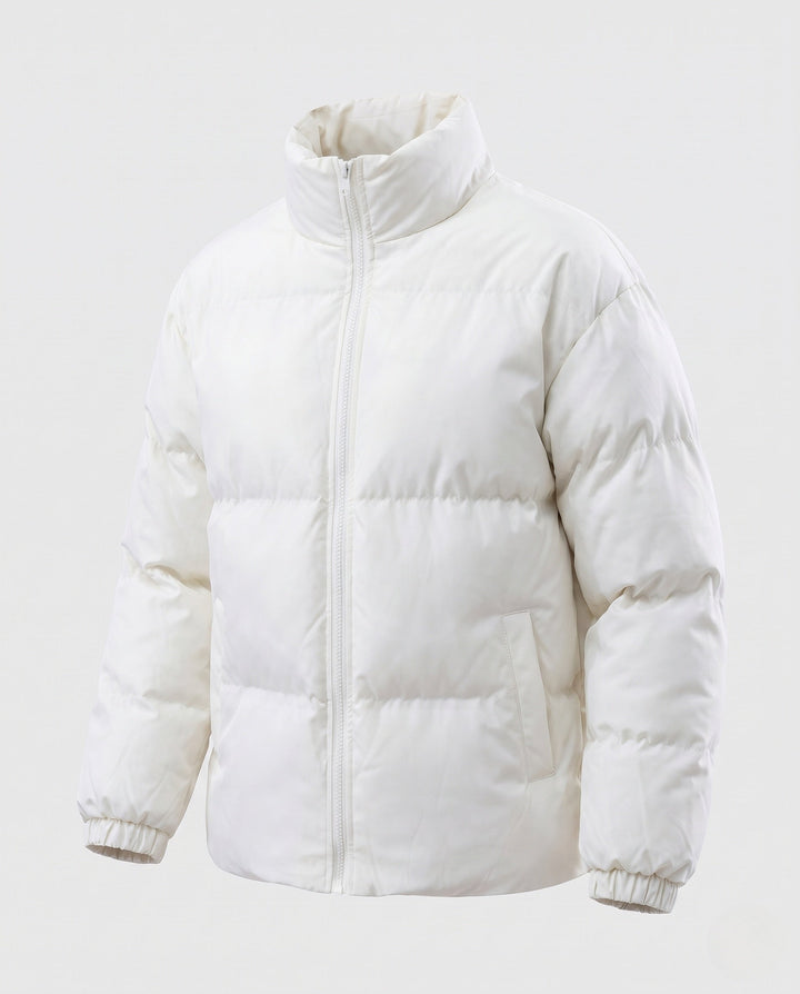 Herr Vadderad Avslappnad Quiltad Jacka med Hög Krage, Vind och Water Resistant Skal