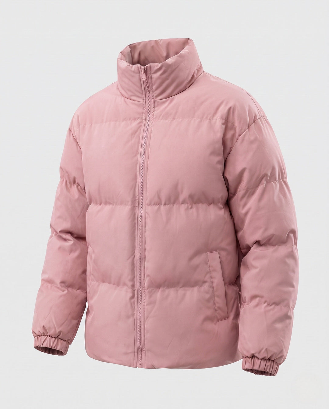 Herr Vadderad Avslappnad Quiltad Jacka med Hög Krage, Vind och Water Resistant Skal
