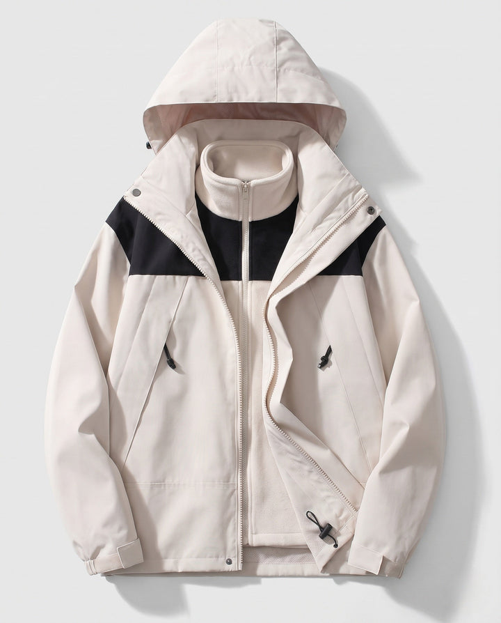 Herr Tvålagers Softshell‑allvädersjacka Mit Uttagbar Fleeceinnerjacka