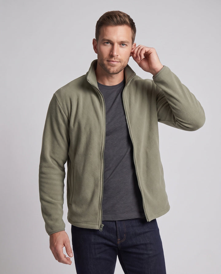 Unisex fleece-Zipjacke mit Stehkragen und minimalistischer utomhus-Optik