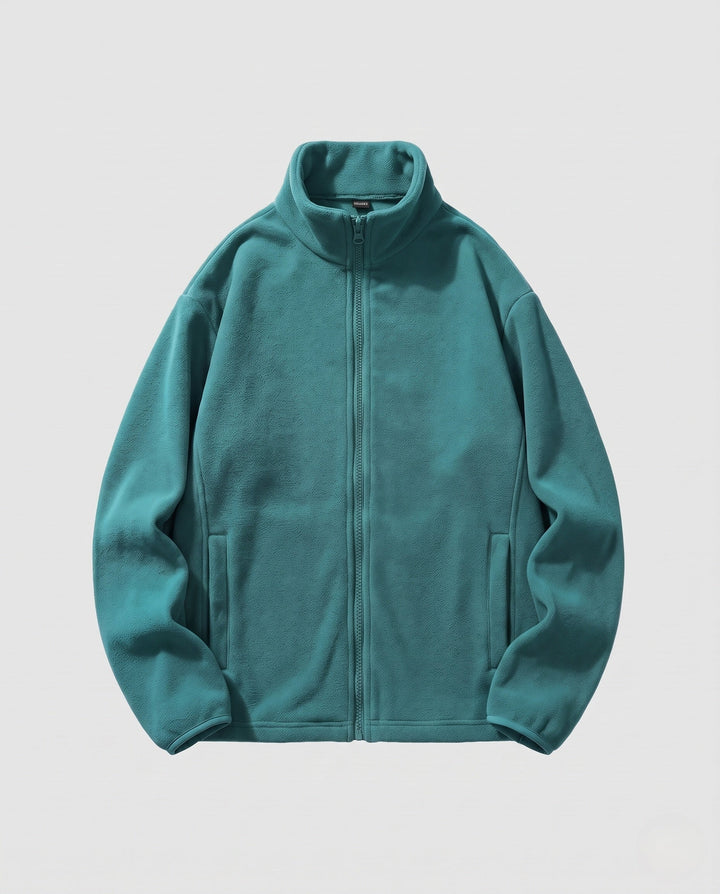 Unisex fleece-Zipjacke mit Stehkragen und minimalistischer utomhus-Optik