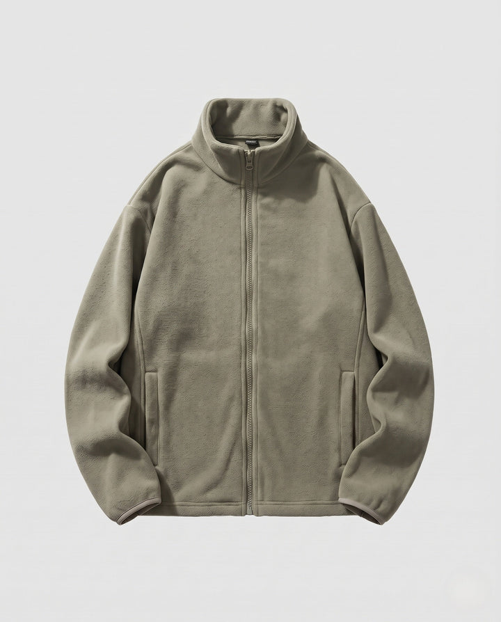 Unisex fleece-Zipjacke mit Stehkragen und minimalistischer utomhus-Optik
