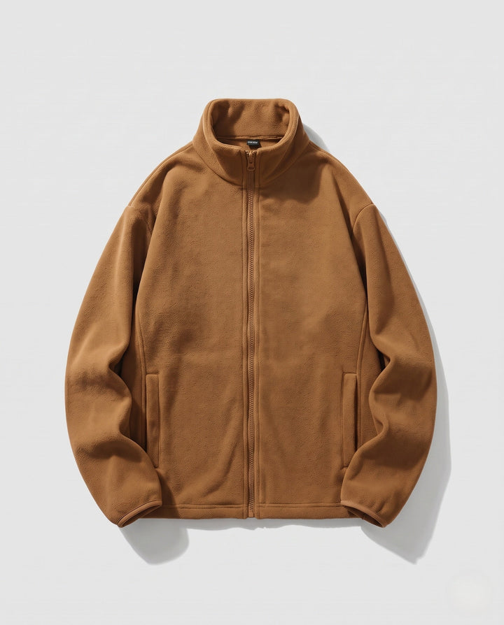 Unisex fleece-Zipjacke mit Stehkragen und minimalistischer utomhus-Optik