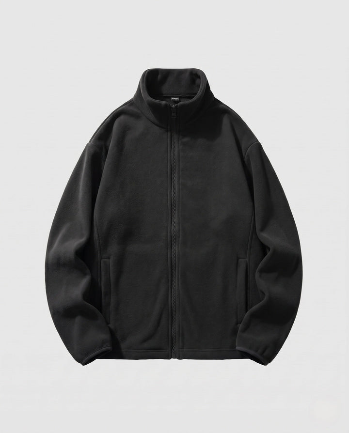 Unisex fleece-Zipjacke mit Stehkragen und minimalistischer utomhus-Optik
