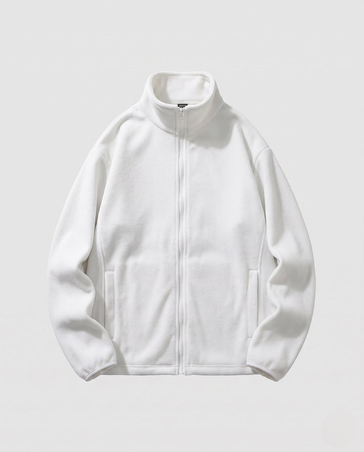 Unisex fleece-Zipjacke mit Stehkragen und minimalistischer utomhus-Optik