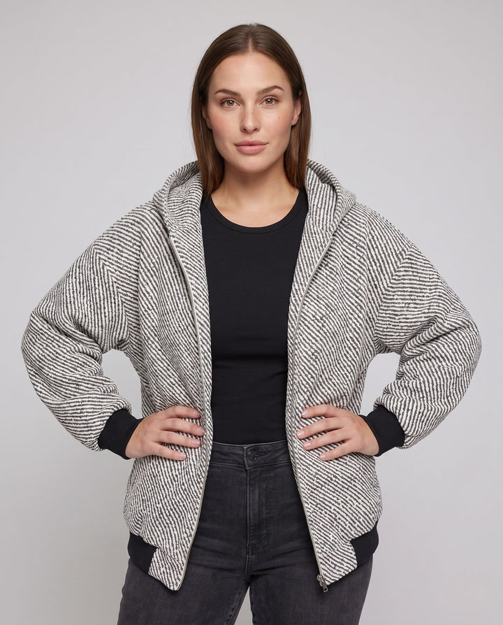 Unisex oversize teddy-fleece-Kapuzenjacke mit durchgehendem Reißverschluss und aufgesetzten Eingrifftaschen