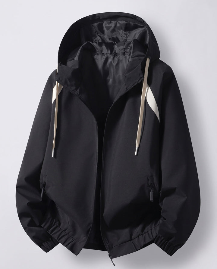 Unisex Ultraleichte Kapuzen‑Windjacke mit verdecktem Reißverschluss &amp; verstellbarem Saum