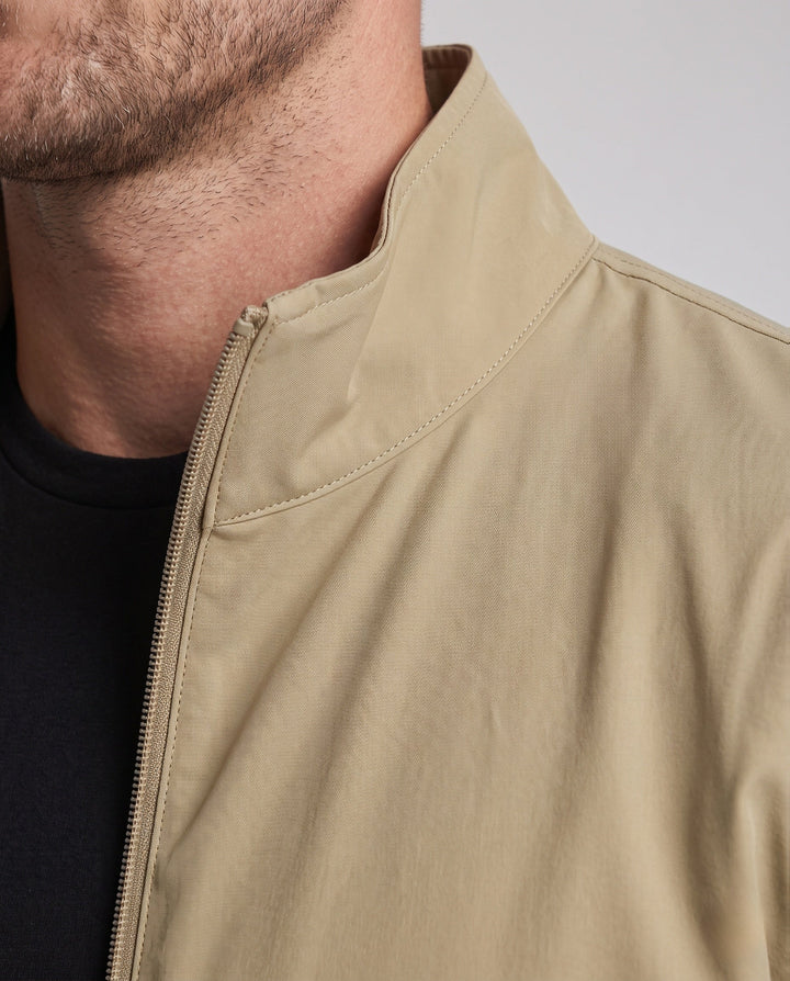 Unisex Ultraleichte Zip-Übergangsjacke mit Stehkragen, Reißverschlusstaschen &amp; windabweisendem material