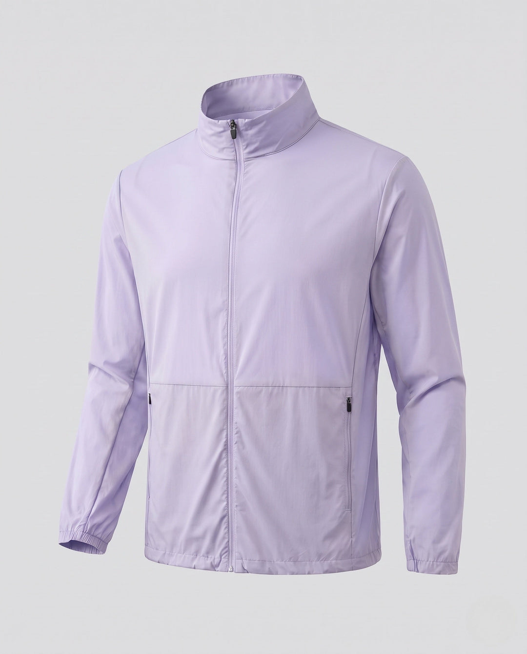 Unisex Ultraleichte Zip-Übergangsjacke mit Stehkragen, Reißverschlusstaschen &amp; windabweisendem material