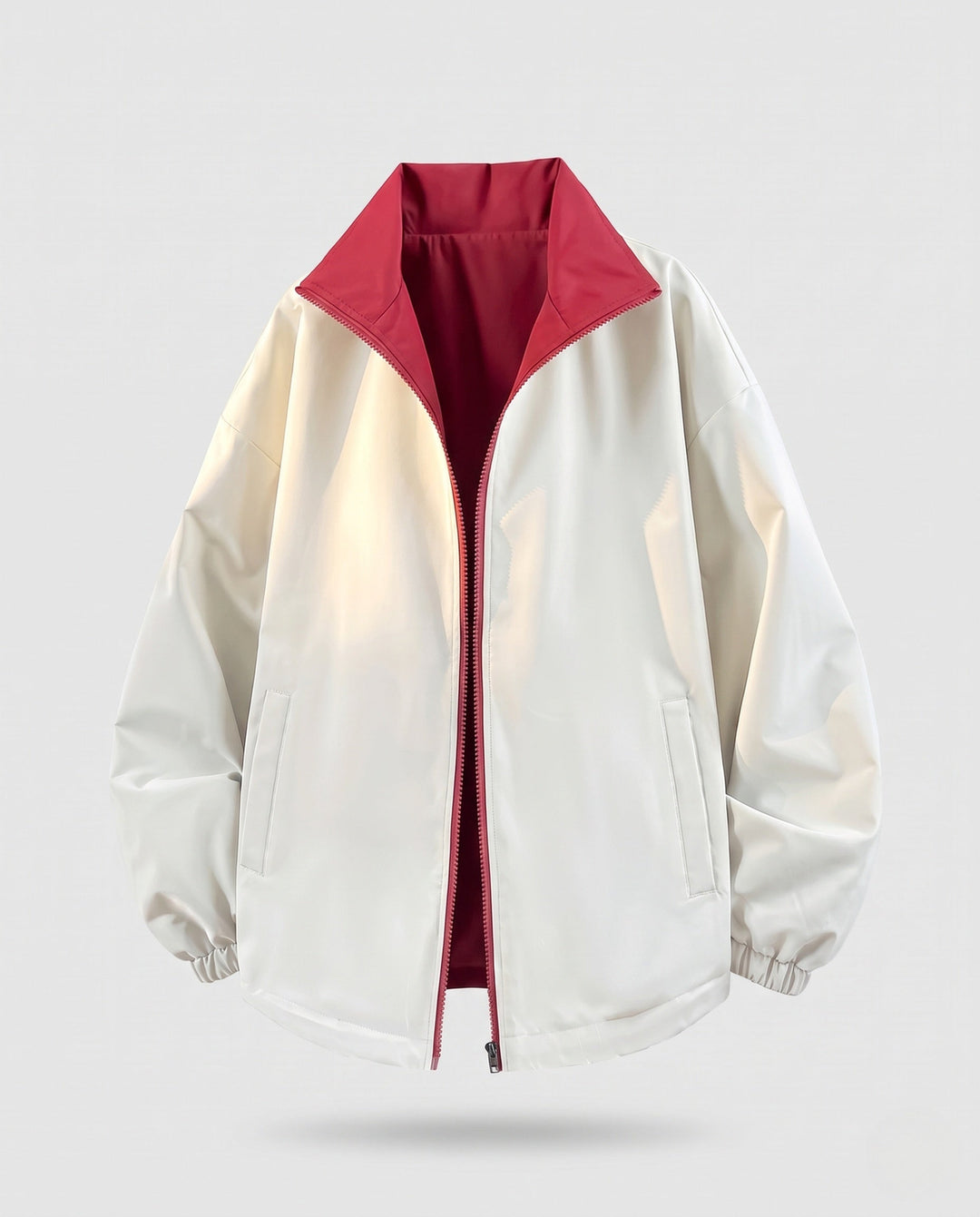 Unisex Wende-Übergangsjacke mit hochschließendem Kragen, Reißverschluss &amp; elastischen Bündchen