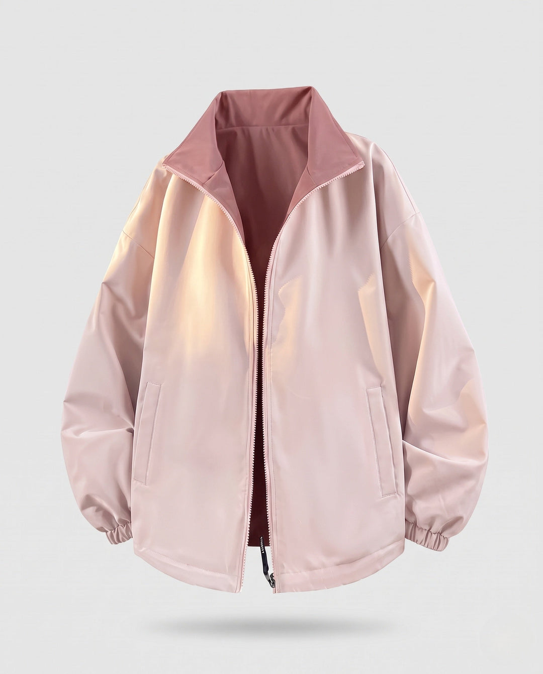 Unisex Wende-Übergangsjacke mit hochschließendem Kragen, Reißverschluss &amp; elastischen Bündchen