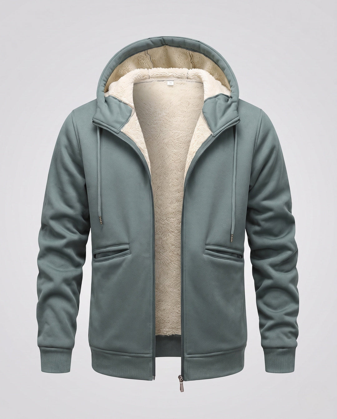Herr Cozy Fleece Jacka med Huva