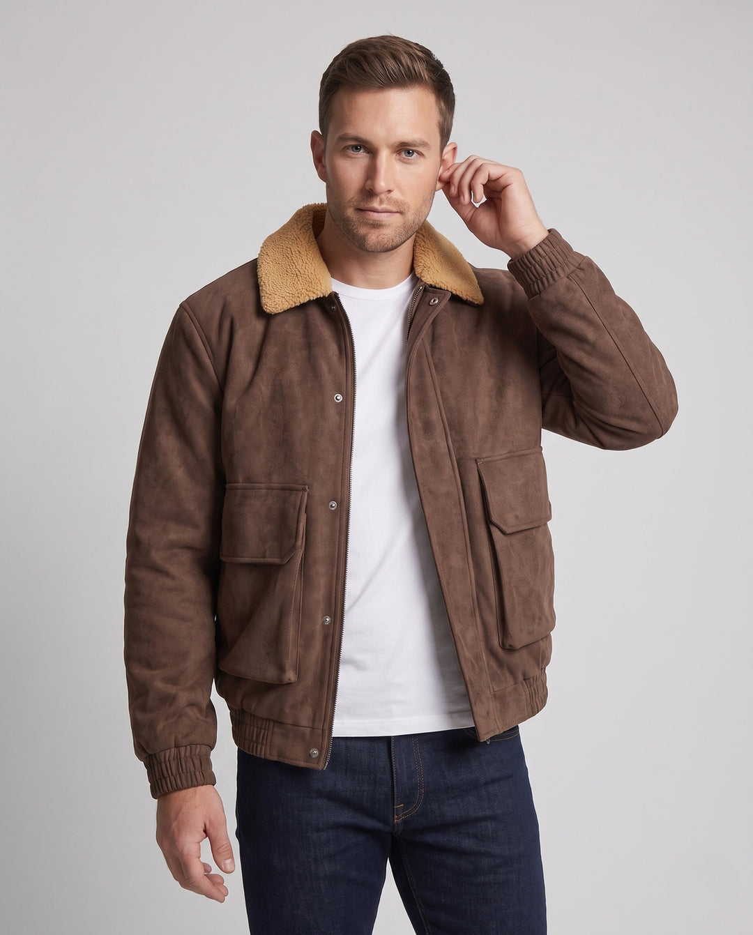 Herr Fashionable Övergångs Jacka med Mjuk Foder
