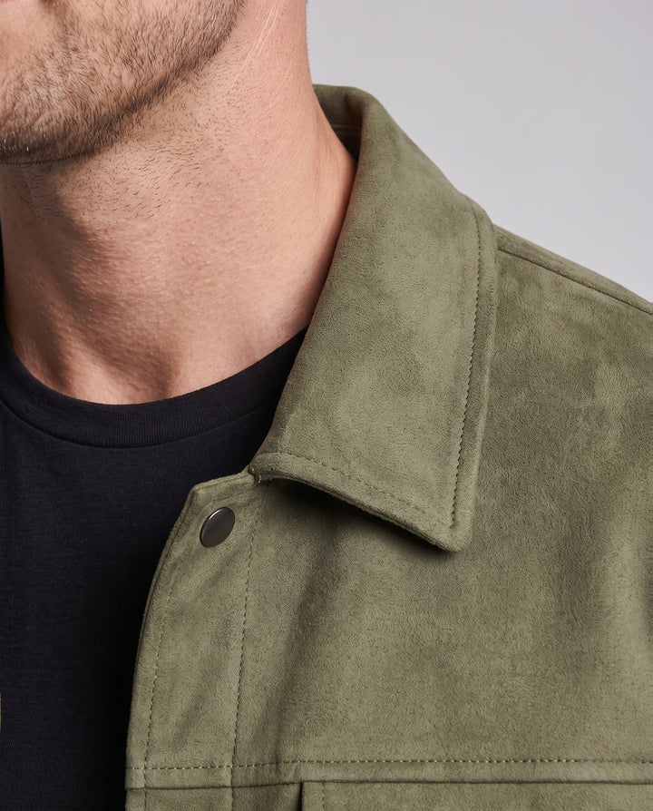 Herr Fashion Suede Jacka med Praktisk Fickor