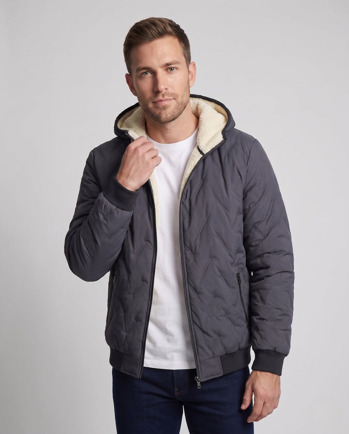 Herr Bekväm Fleece Fodrad Vinter Jacka