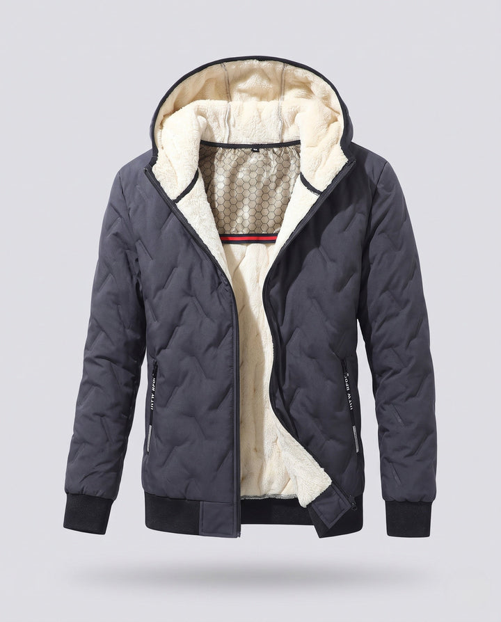 Herr Bekväm Fleece Fodrad Vinter Jacka